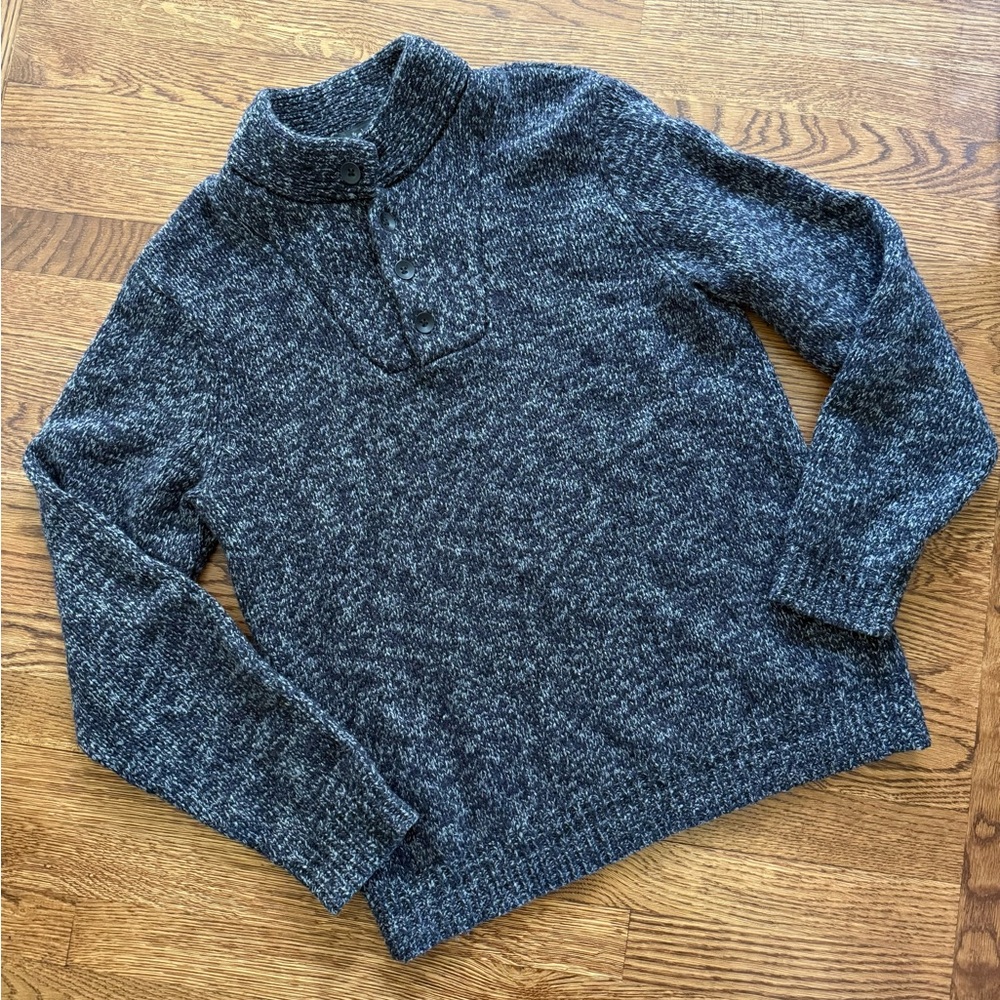 RAG & BONE Marled Grandpa Sweater Thick Cozy‎ Merino Wool Angora Soft Classic L